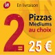 2 PIZZAS MEDIUM 
